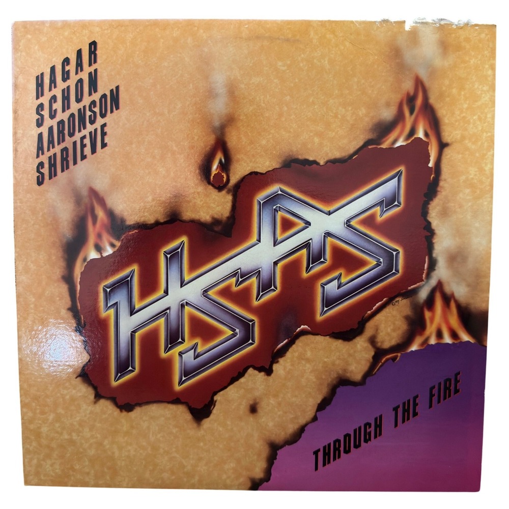HSAS Through The Fire Vinyl LP Sammy Hagar Neal Schon Geffen GHS 4023 1984